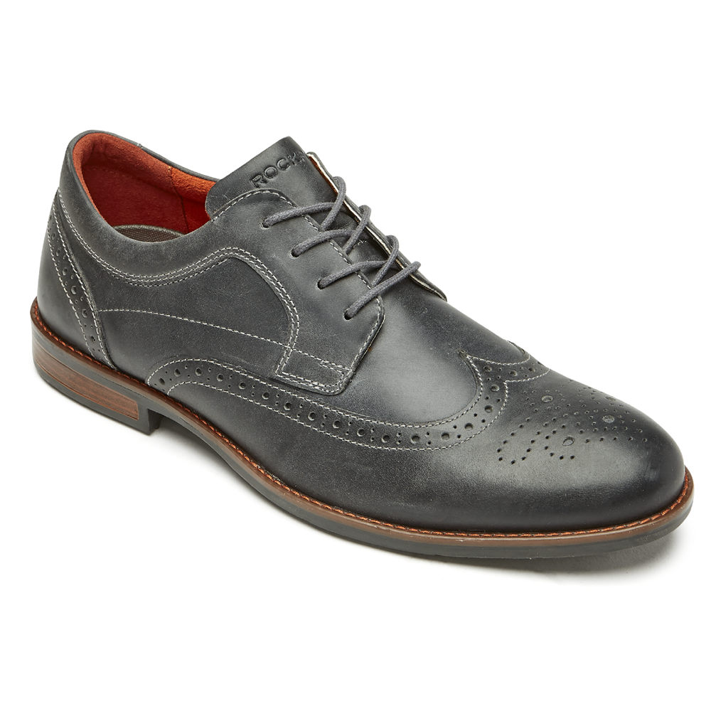 Rockport Lace Up For Mens Grey - Dustyn Wingtip - QD7316892